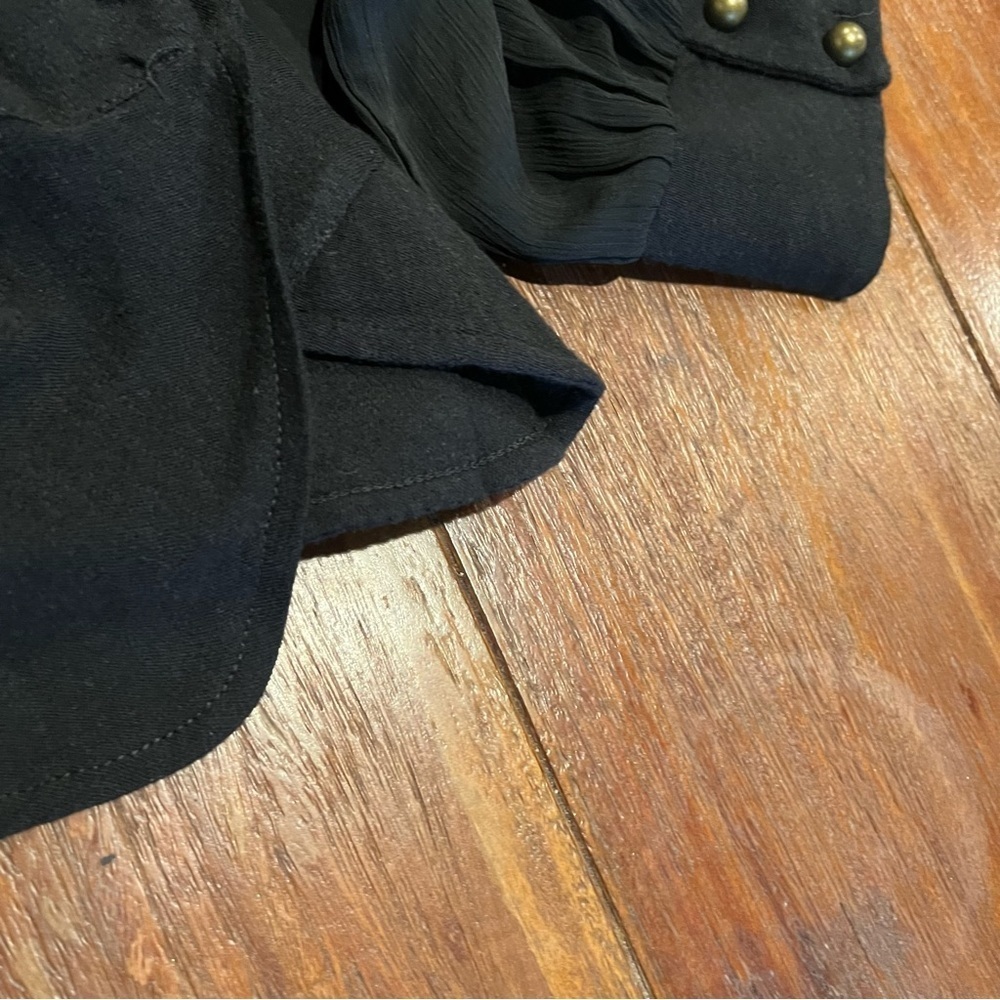 Akemi + Kin Anthropologie Black Layered Blouse Sheer Long Sleeve Small NWT - Picture 7 of 8
